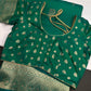 Self Weaving Green Zari Silk Saree