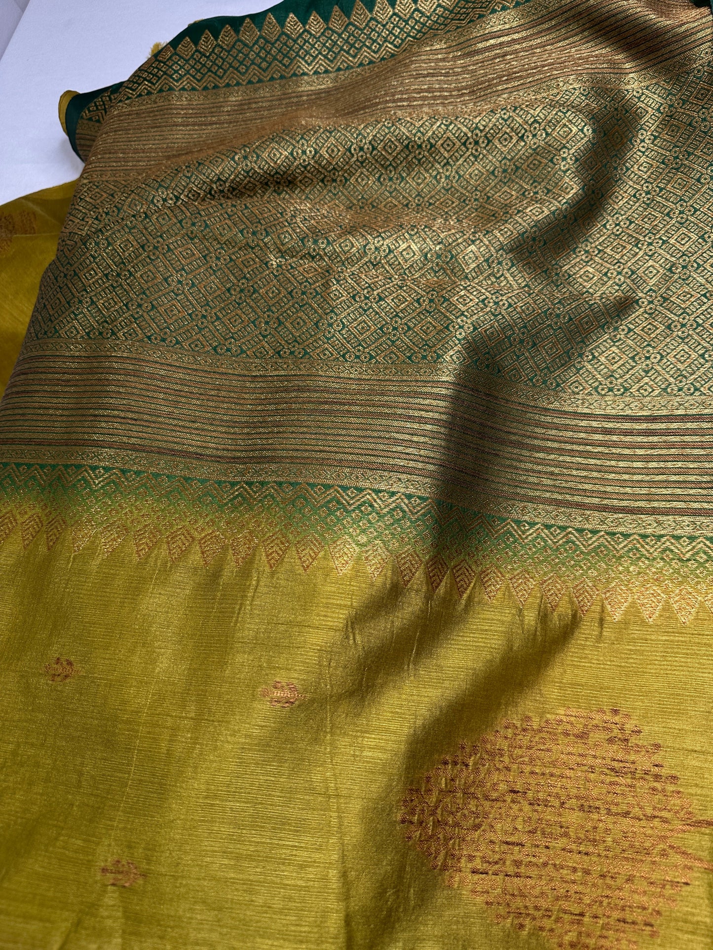 Raw Mango Light Weight Green Saree