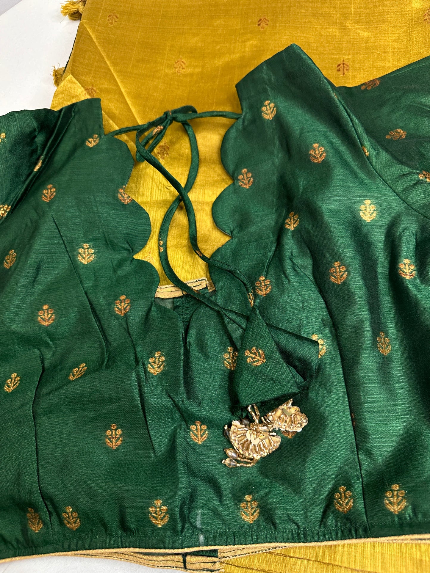 Raw Mango Light Weight Green Saree