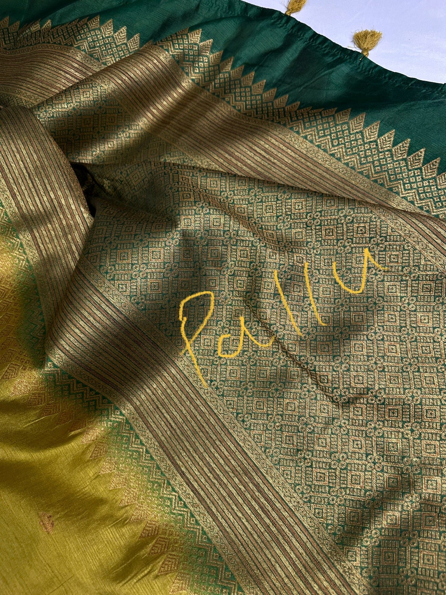 Raw Mango Light Weight Green Saree