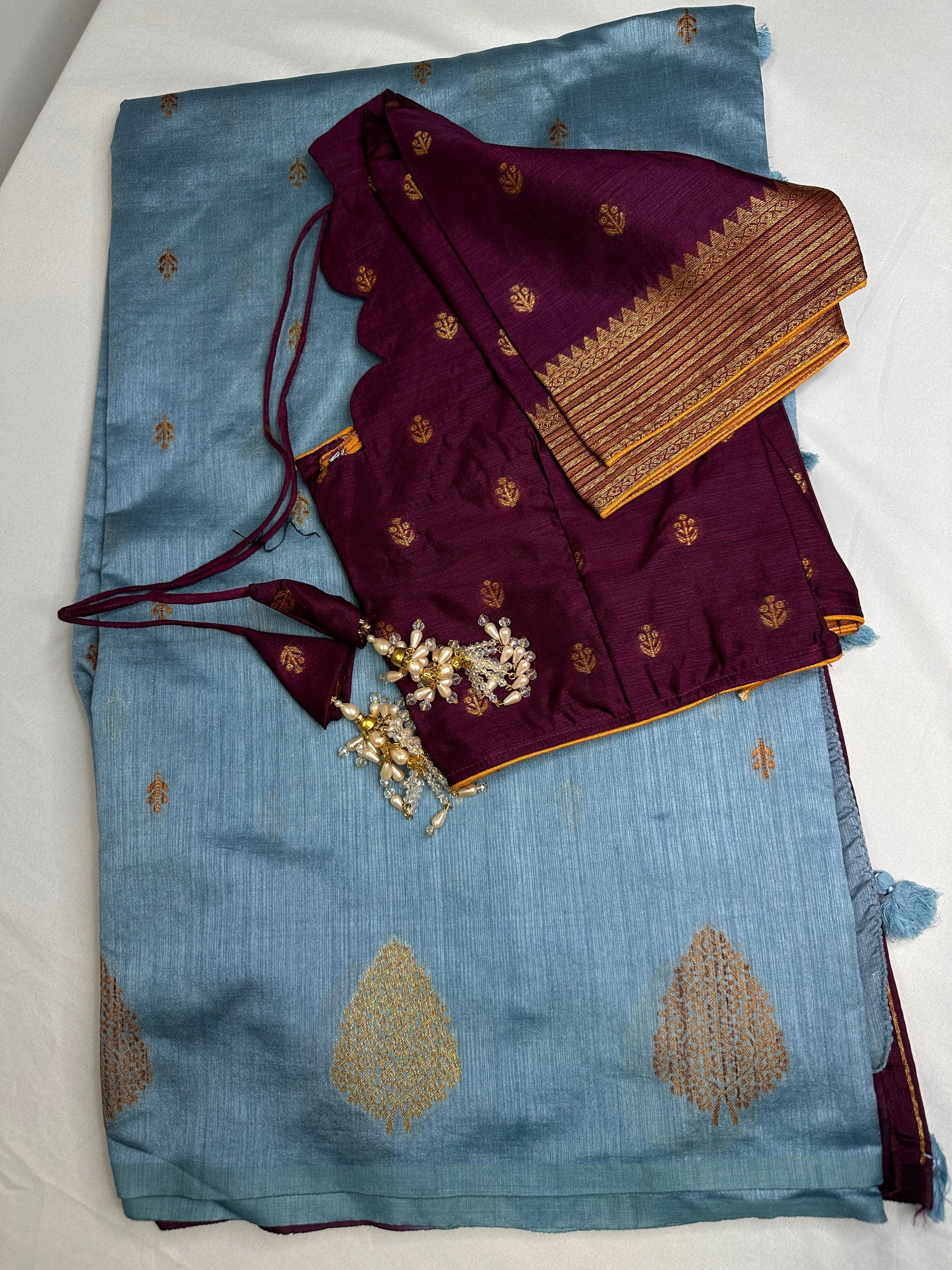 Raw Mango Light Weight Blue Saree
