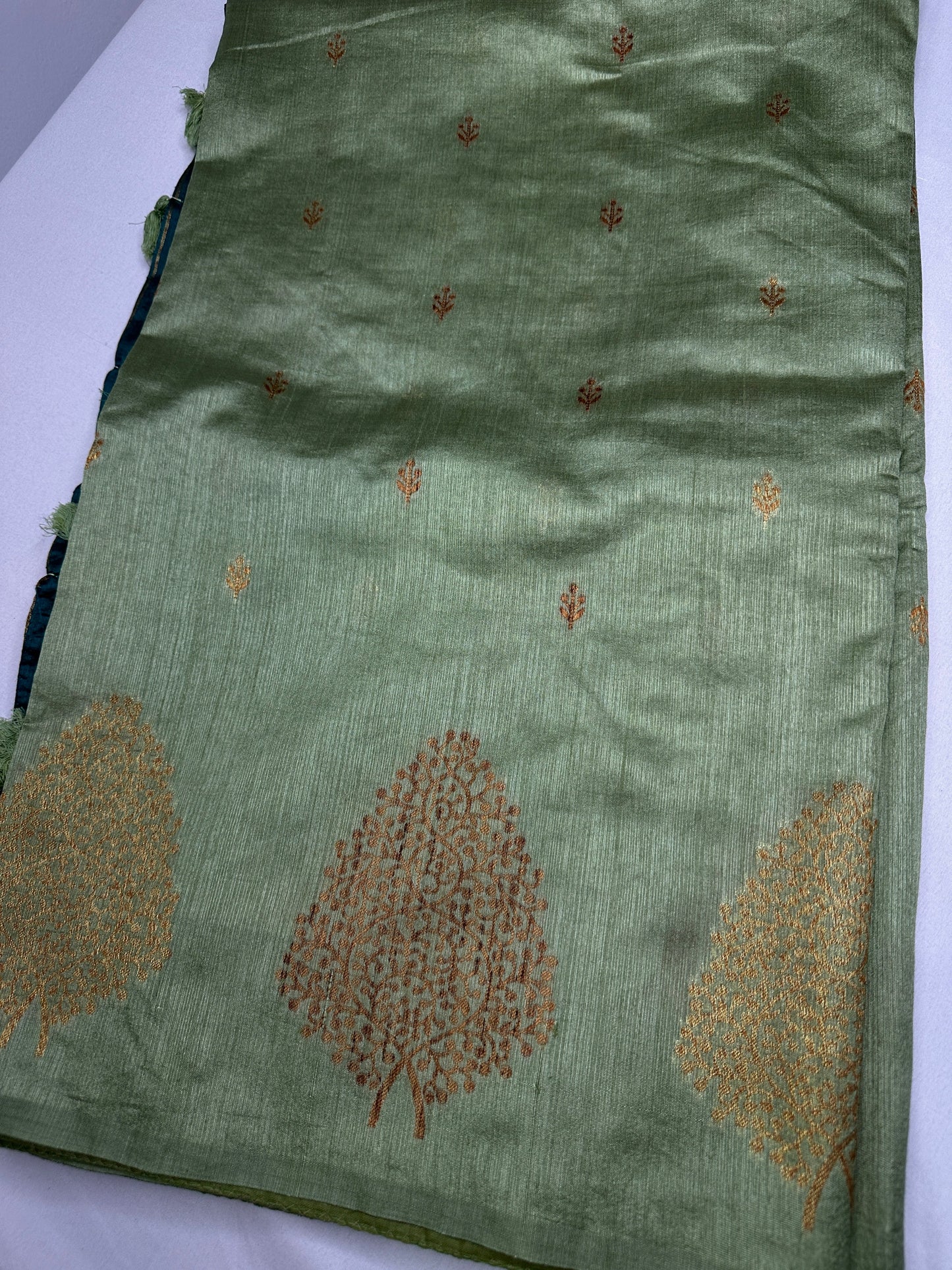 Raw Mango Light Weight Green Saree