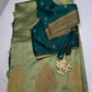 Raw Mango Light Weight Green Saree