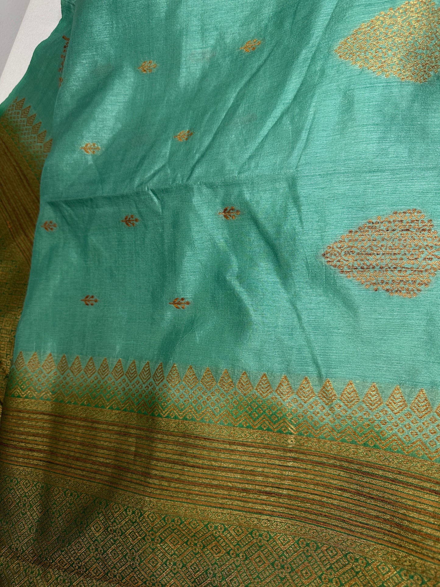 Raw Mango Light Weight Green Saree