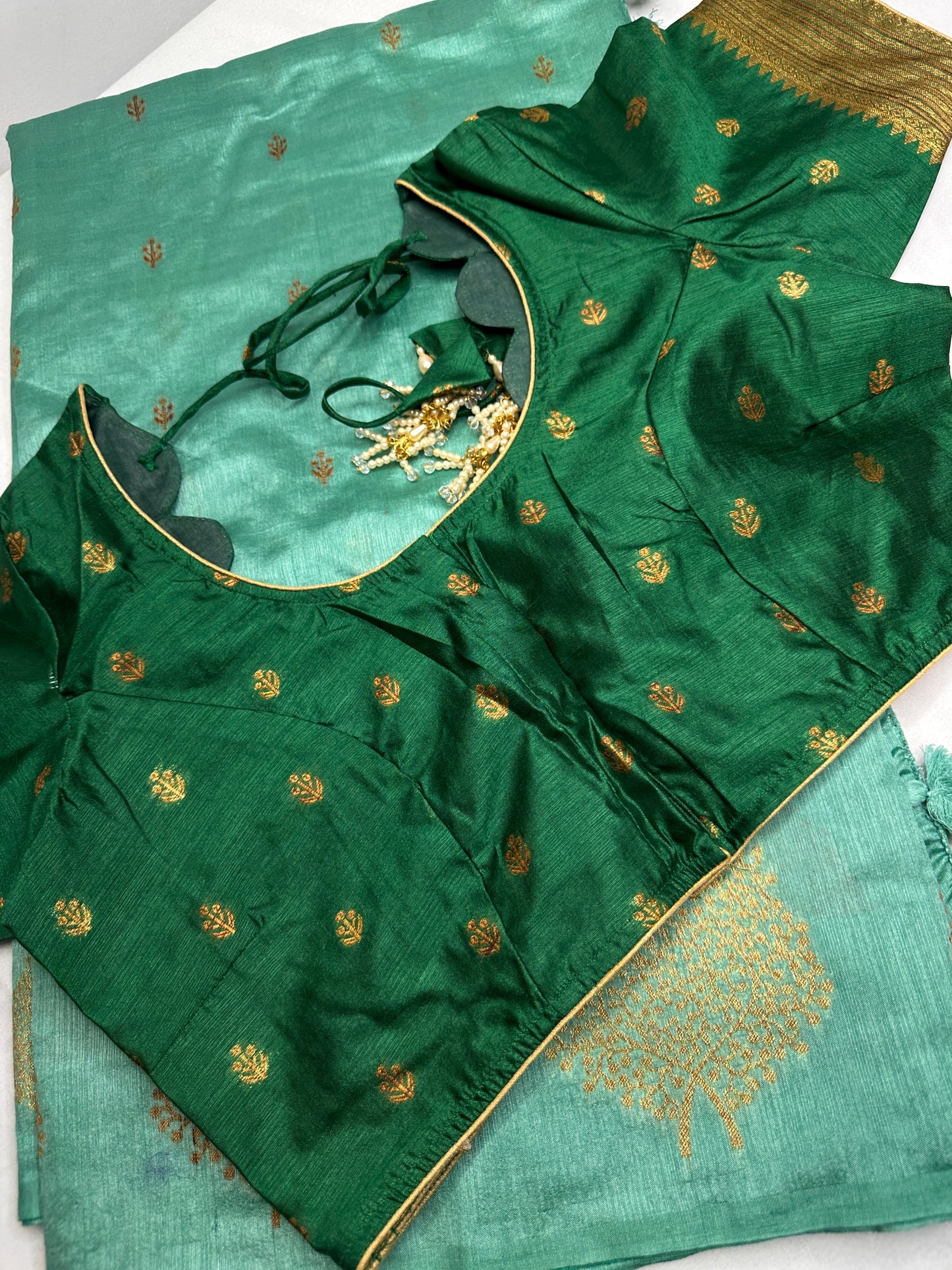 Raw Mango Light Weight Green Saree