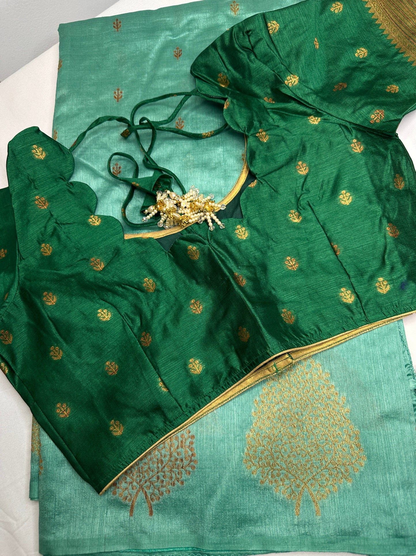 Raw Mango Light Weight Green Saree