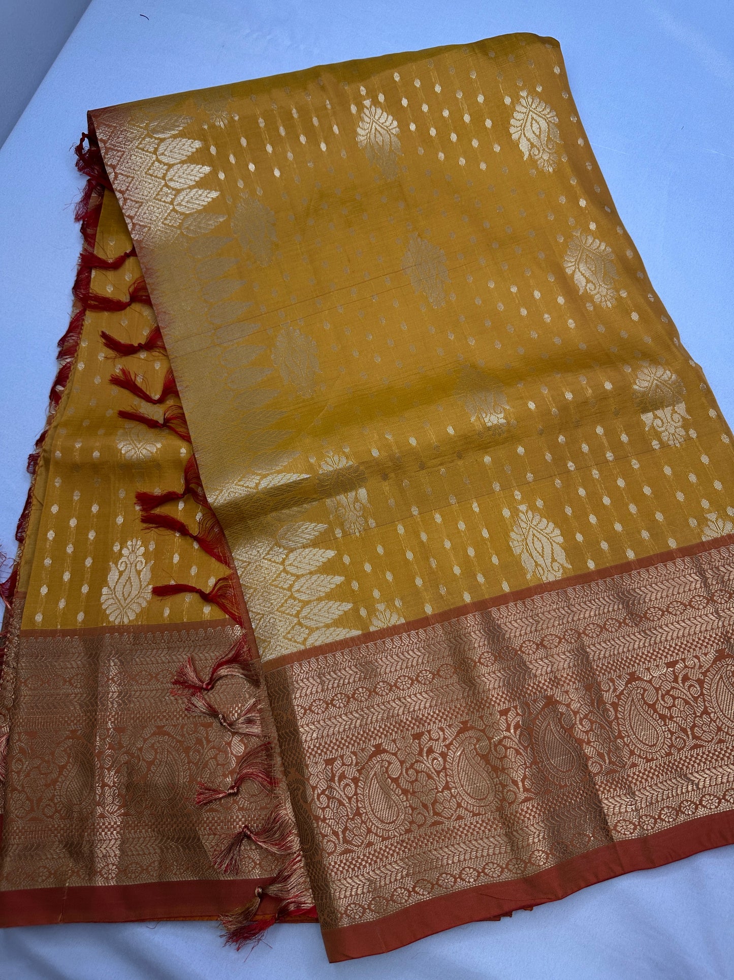 Kanchi Soft Silk Mustard Yellow Saree