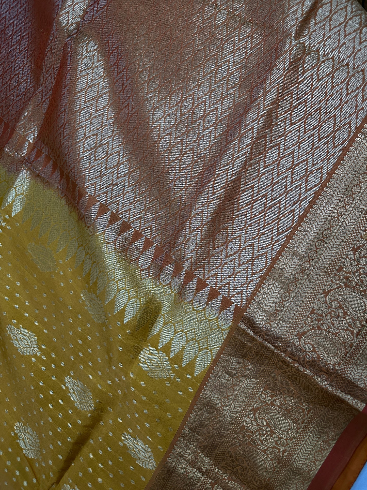 Kanchi Soft Silk Mustard Yellow Saree