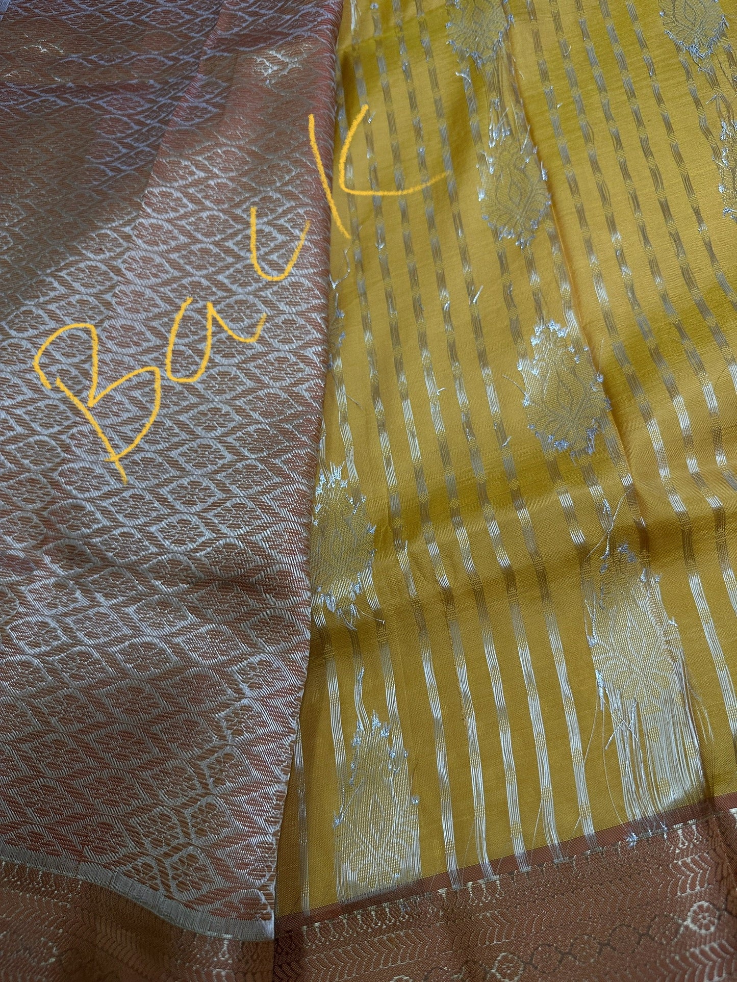 Kanchi Soft Silk Mustard Yellow Saree