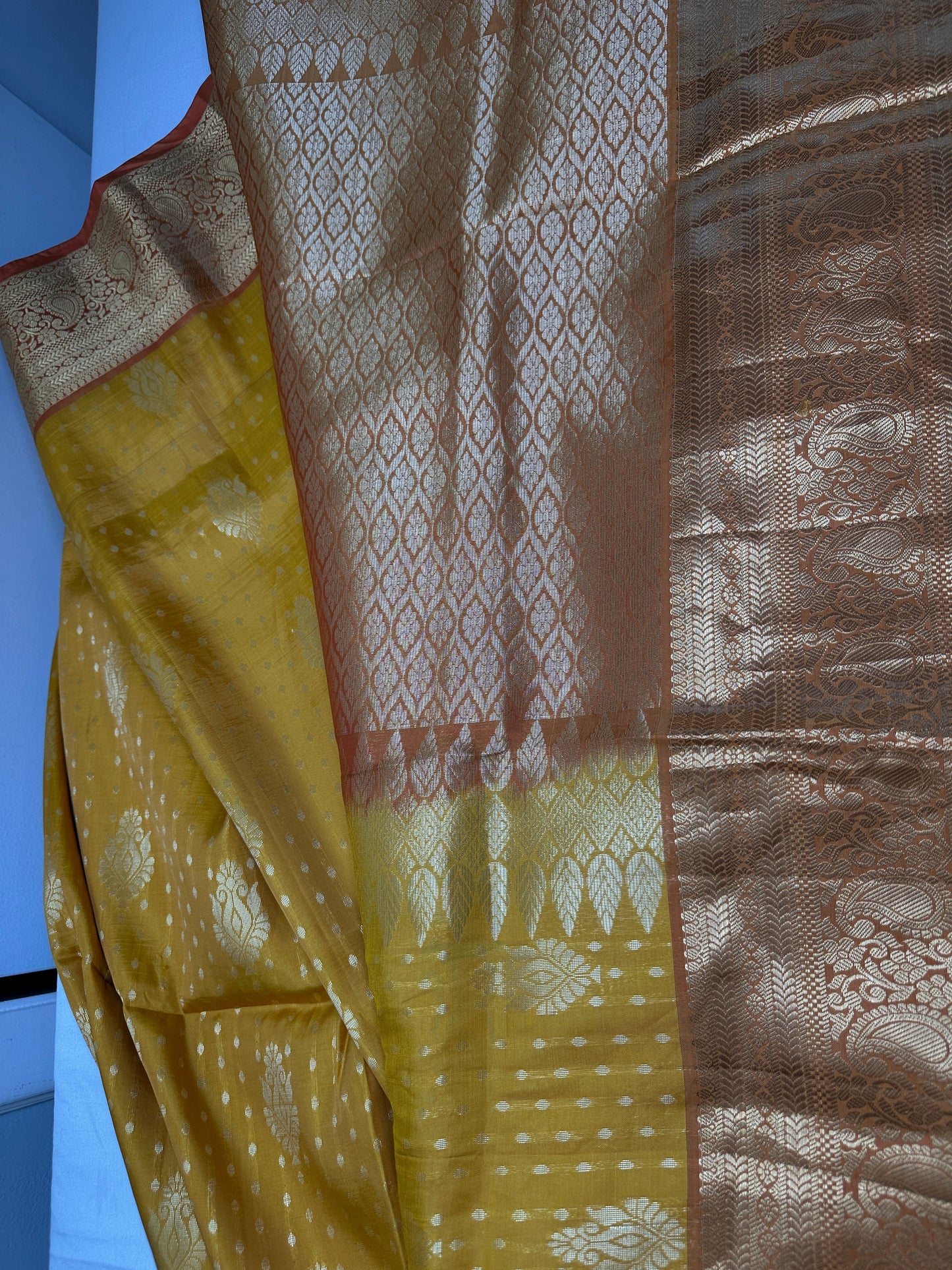 Kanchi Soft Silk Mustard Yellow Saree