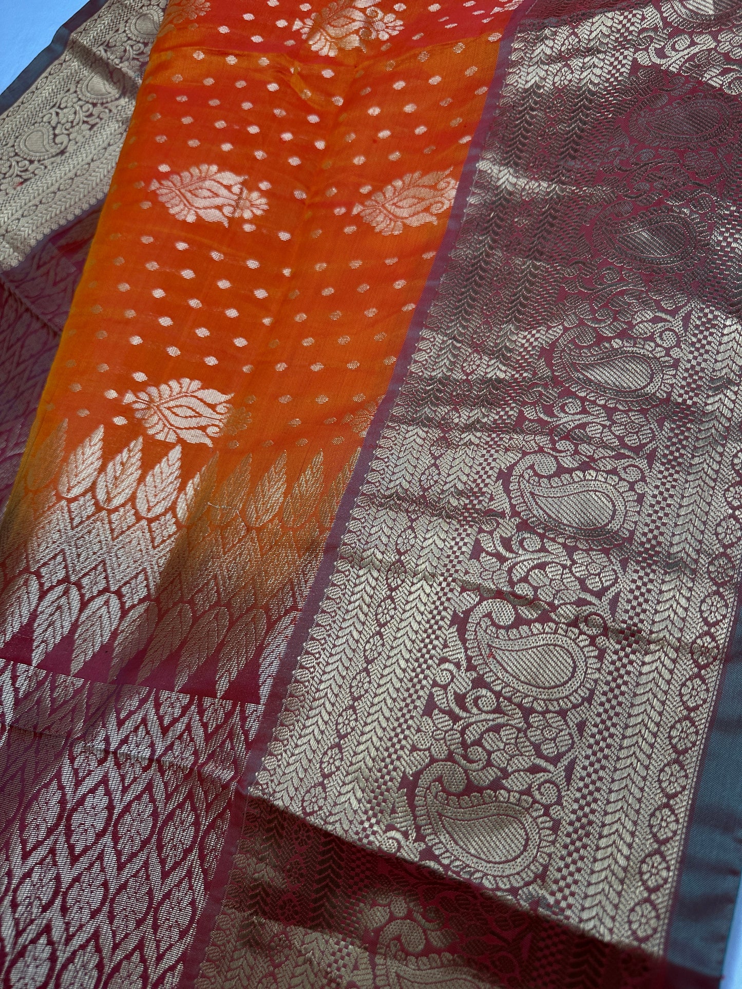 Kanchi Soft Silk Orange Saree