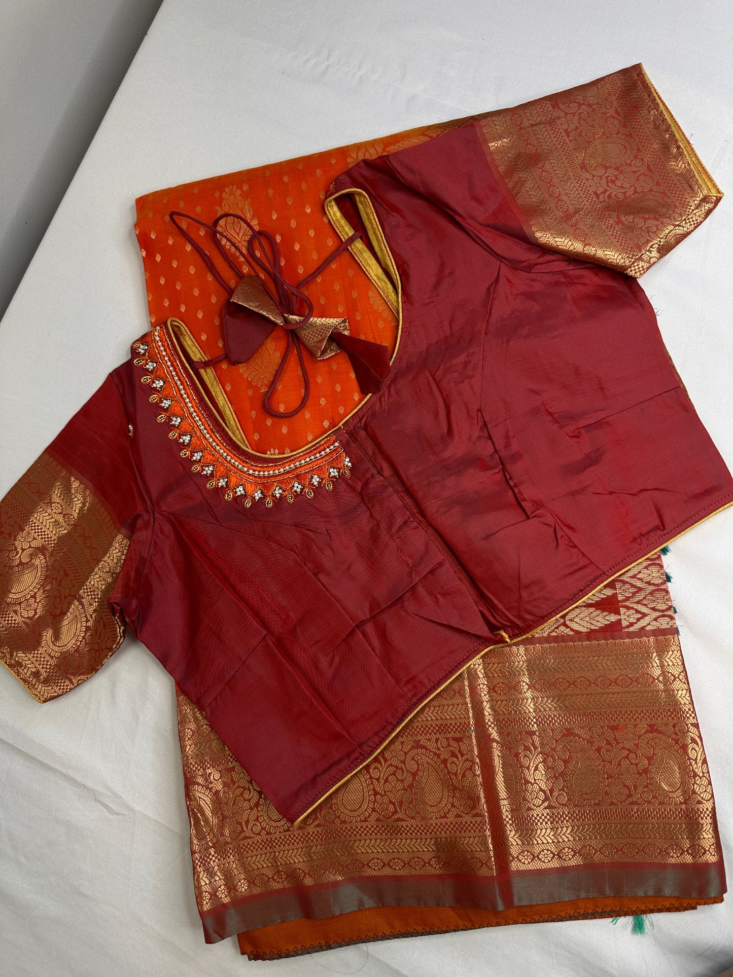 Kanchi Soft Silk Orange Saree