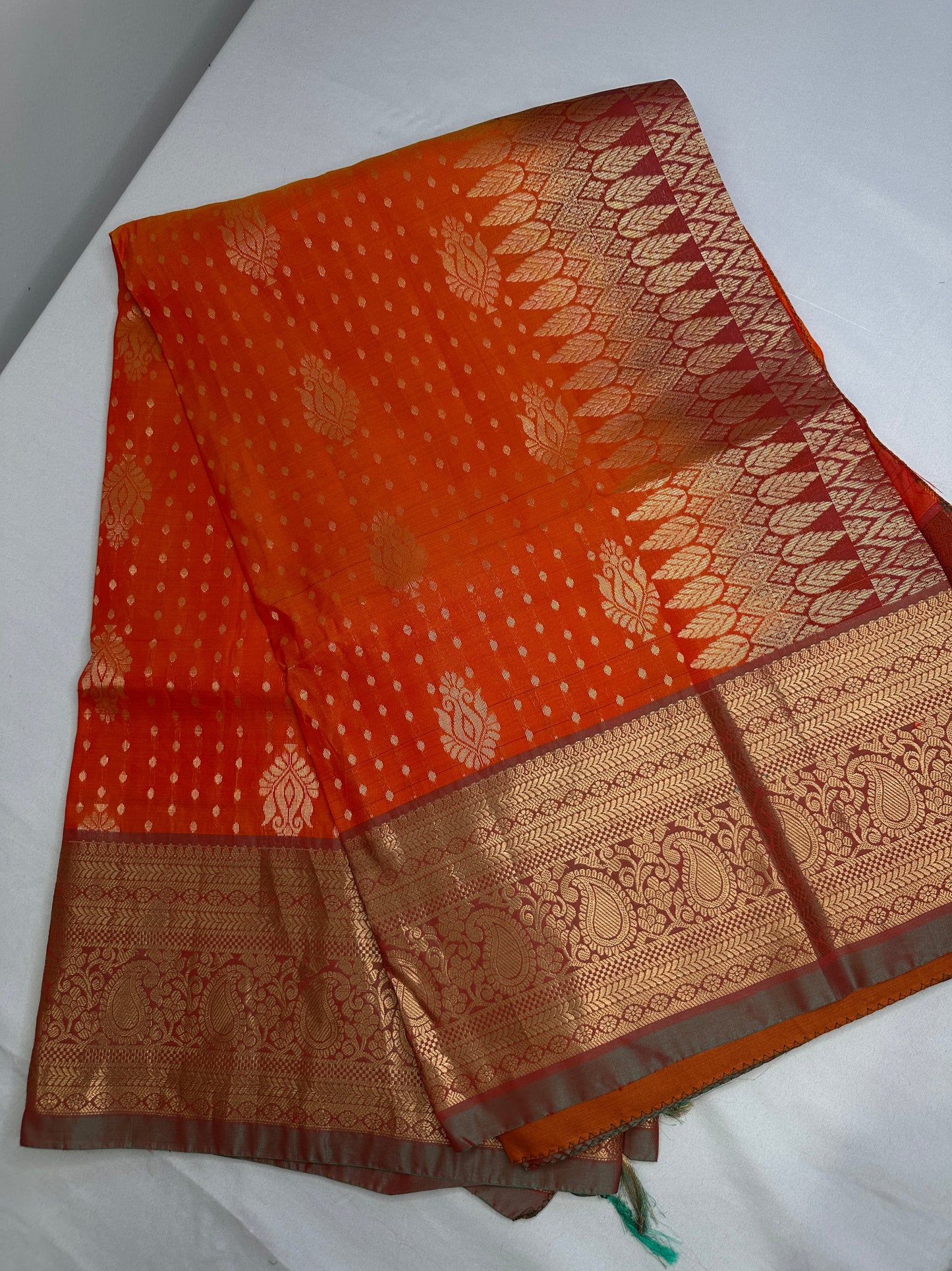 Kanchi Soft Silk Orange Saree