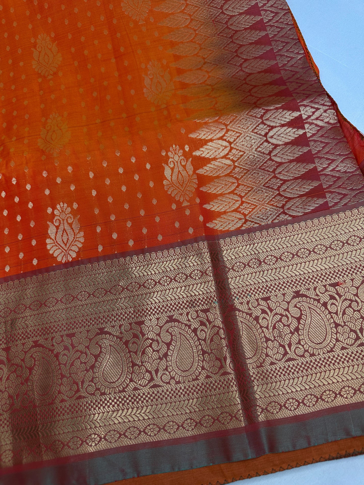 Kanchi Soft Silk Orange Saree