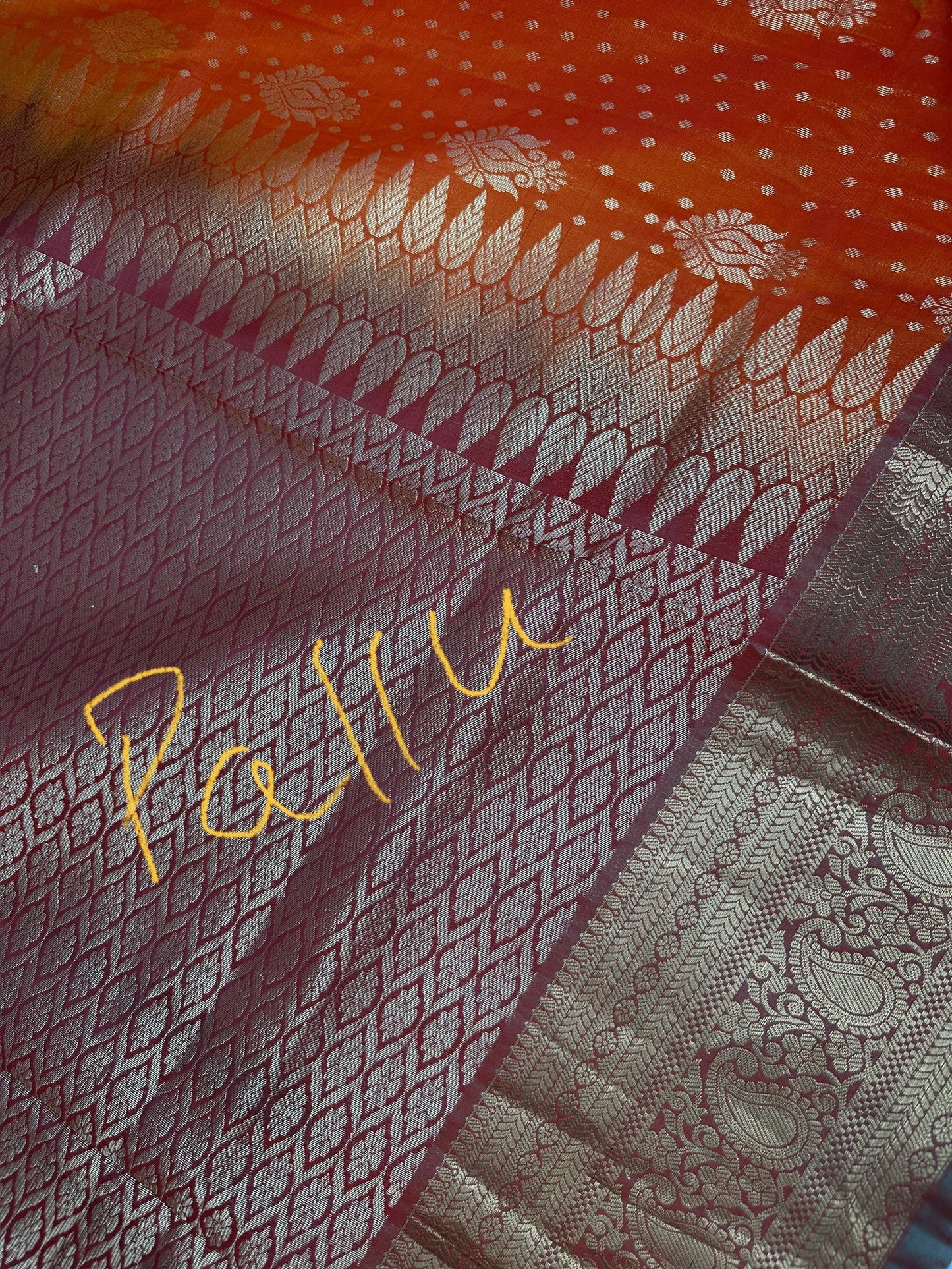 Kanchi Soft Silk Orange Saree