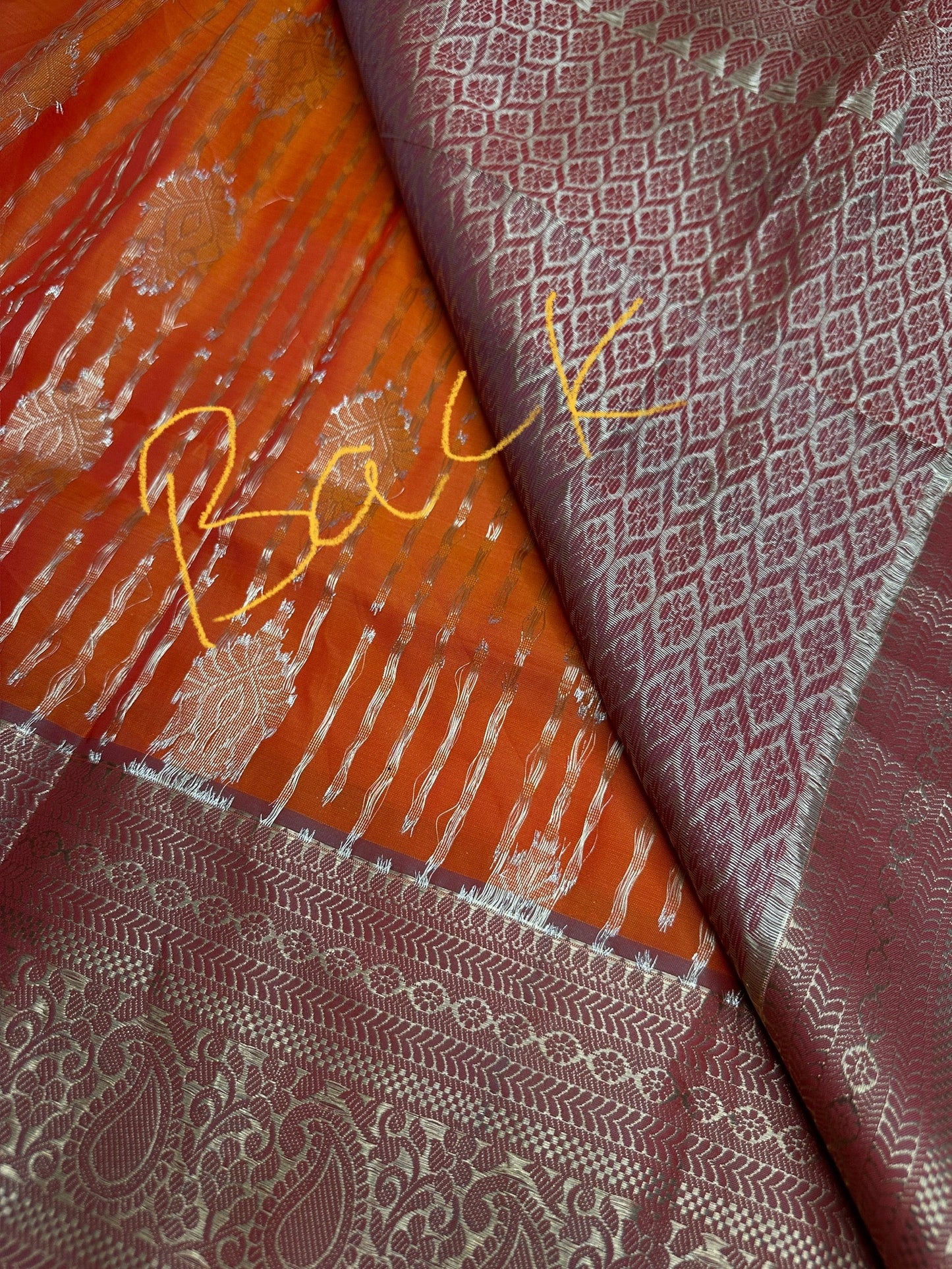 Kanchi Soft Silk Orange Saree