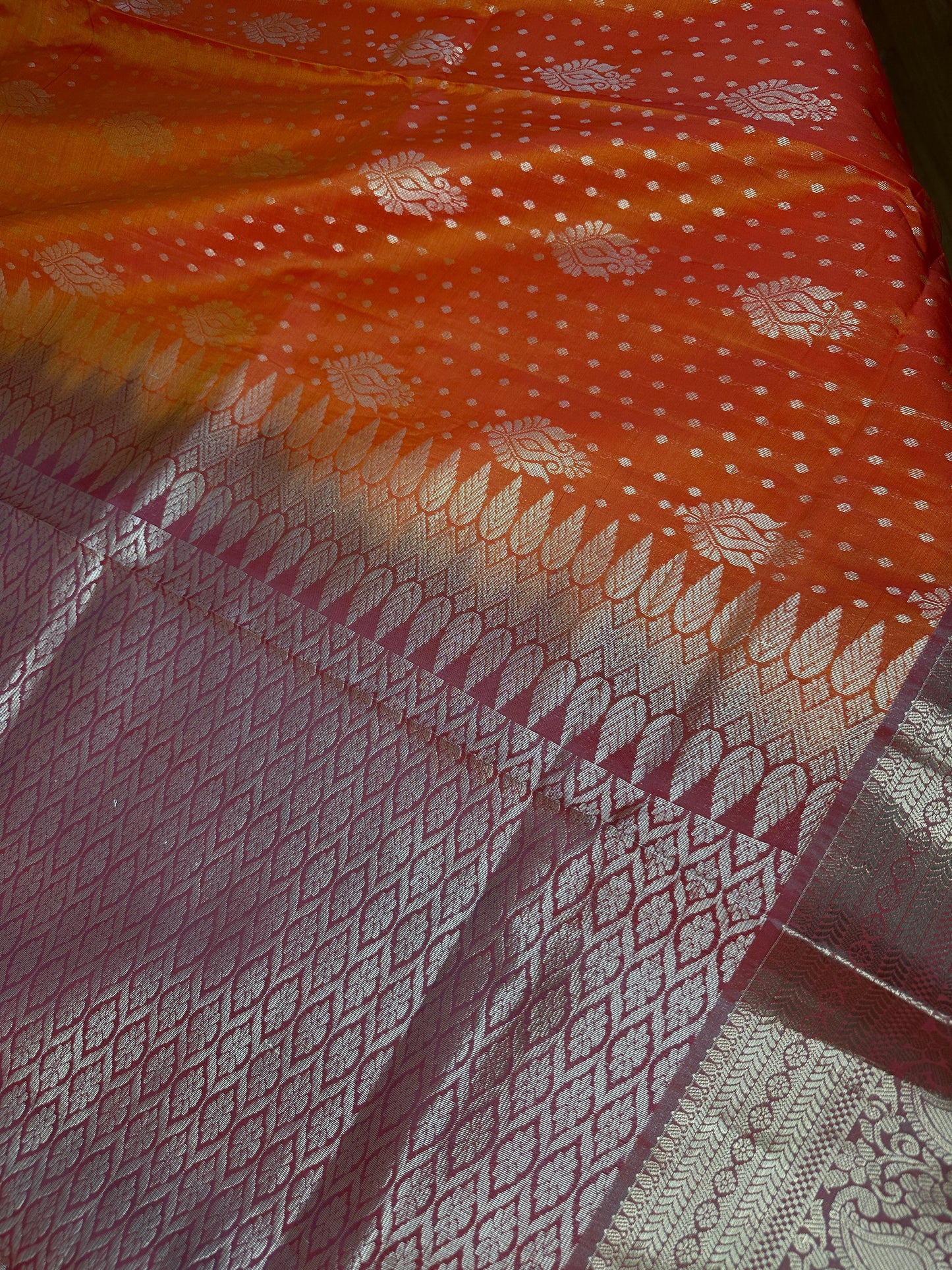 Kanchi Soft Silk Orange Saree