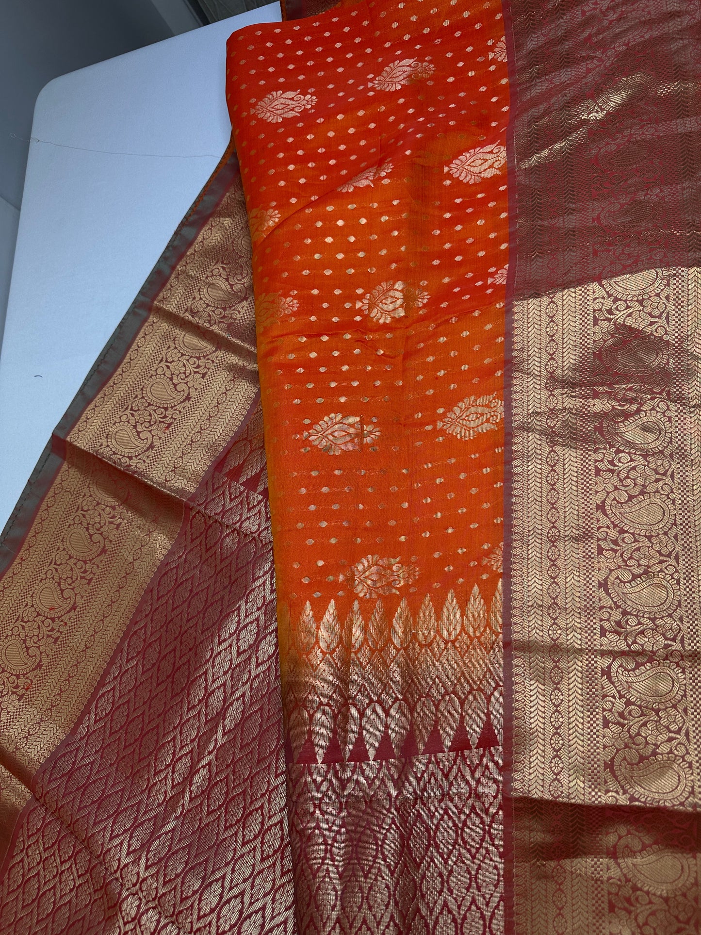 Kanchi Soft Silk Orange Saree