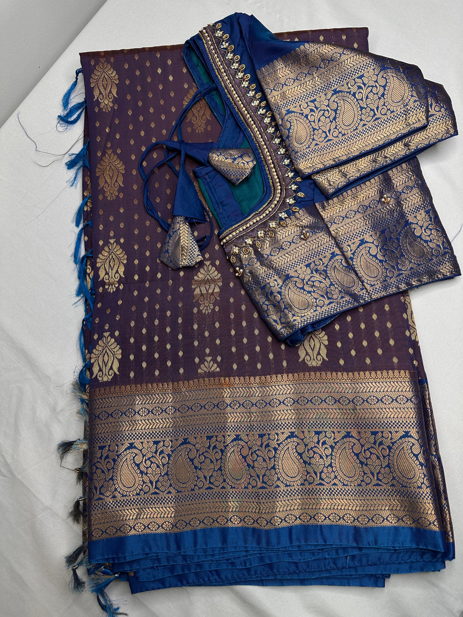 Kanchi Soft Silk Purple Saree