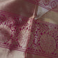 Kanchi Brocade Soft Silk Cream Pink Saree