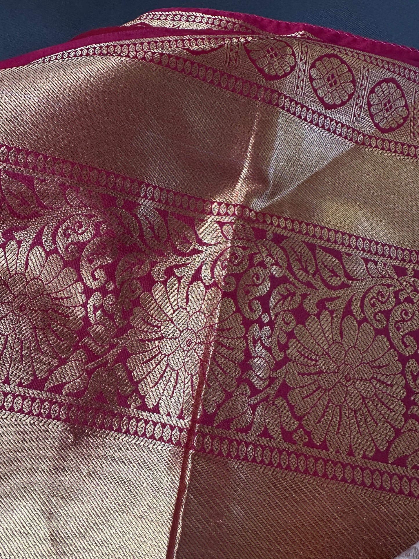 Kanchi Brocade Soft Silk Cream Pink Saree