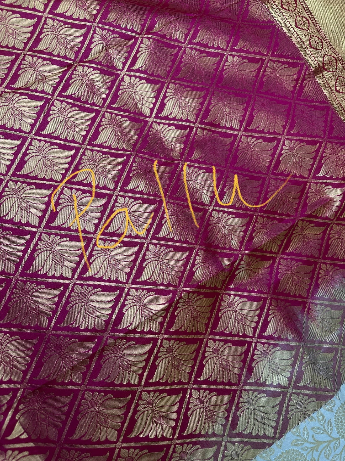 Kanchi Brocade Soft Silk Cream Pink Saree