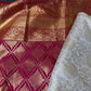 Kanchi Brocade Soft Silk Cream Pink Saree
