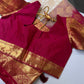 Kanchi Brocade Soft Silk Cream Pink Saree