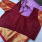Kanchi Brocade Soft Silk Lavender Red Saree