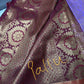 Kanchi Brocade Soft Silk Lavender Red Saree