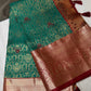 Kanchi Brocade Soft Silk Green Red Saree