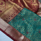 Kanchi Brocade Soft Silk Green Red Saree