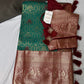 Kanchi Brocade Soft Silk Green Red Saree