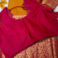 Kanchi Brocade Soft Silk Yellow Pink Saree