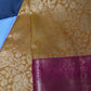Kanchi Brocade Soft Silk Yellow Pink Saree