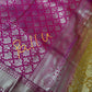 Kanchi Brocade Soft Silk Yellow Pink Saree