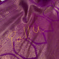 Kanchi Brocade Soft Silk Off white Purple Saree