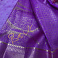 Kanchi Brocade Soft Silk Off white Purple Saree