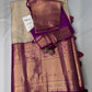 Kanchi Brocade Soft Silk Off white Purple Saree
