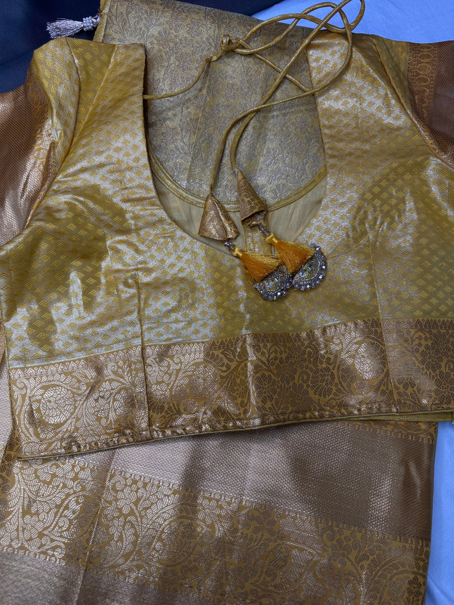Kanchi Brocade Soft Silk Self Gold Saree