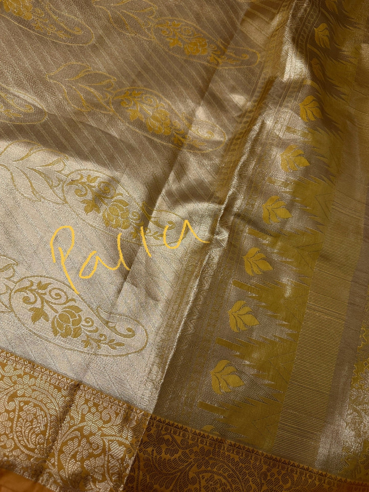 Kanchi Brocade Soft Silk Self Gold Saree