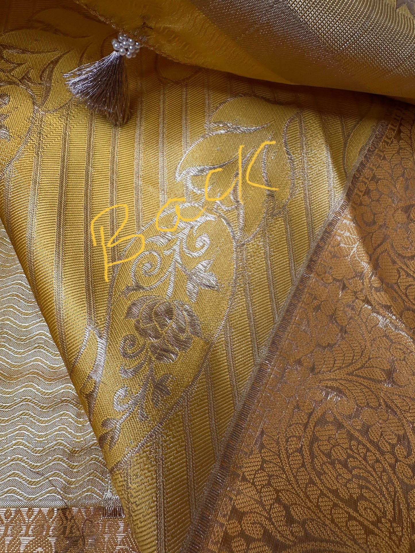 Kanchi Brocade Soft Silk Self Gold Saree