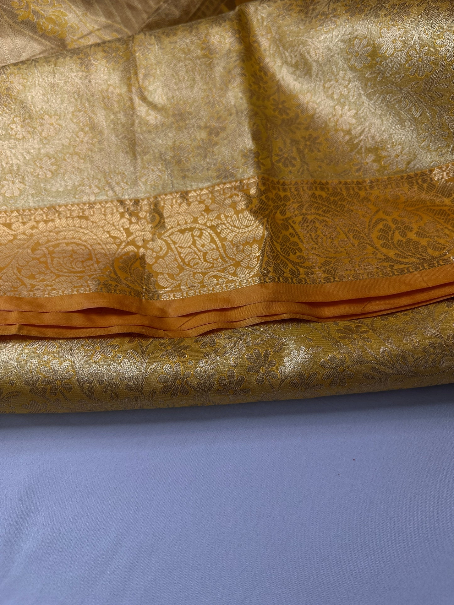 Kanchi Brocade Soft Silk Self Gold Saree