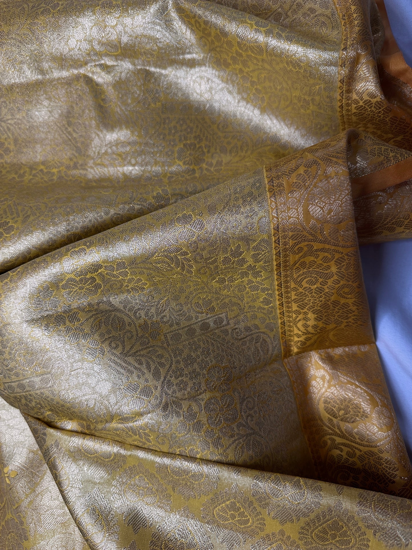 Kanchi Brocade Soft Silk Self Gold Saree