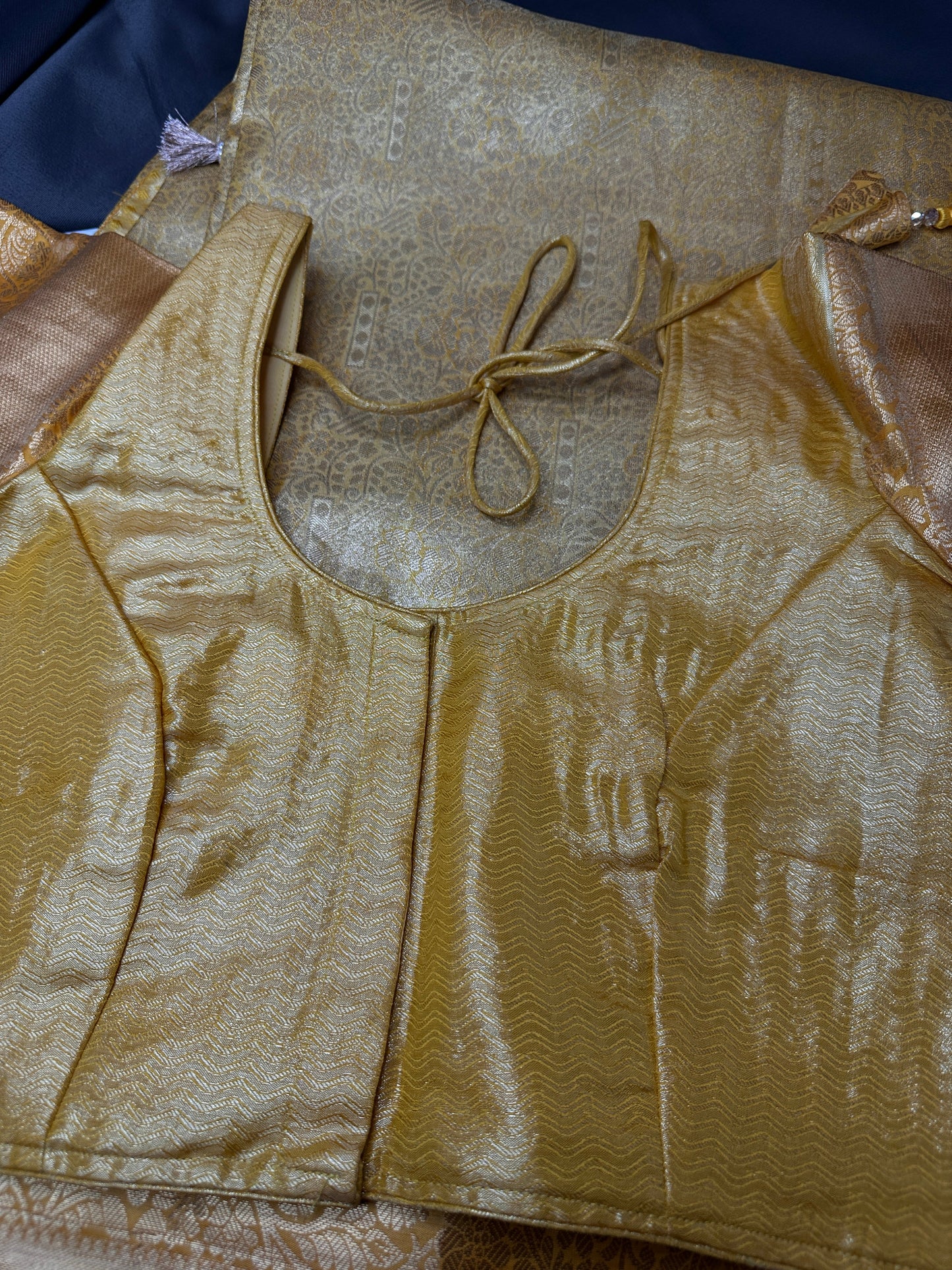 Kanchi Brocade Soft Silk Self Gold Saree