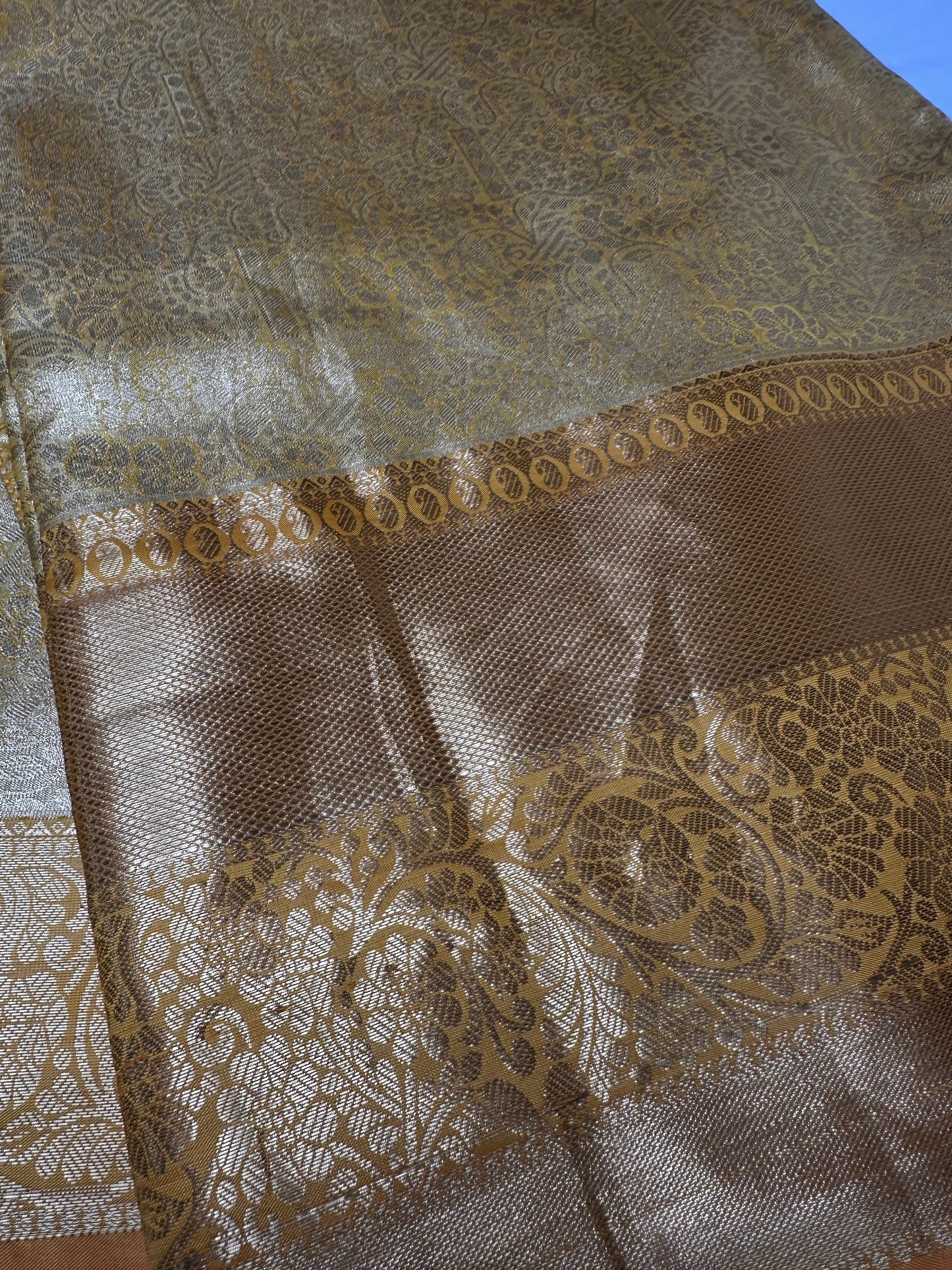 Kanchi Brocade Soft Silk Self Gold Saree