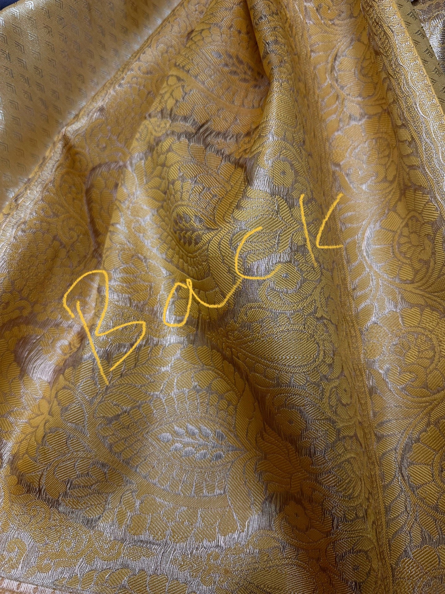 Kanchi Brocade Soft Silk Self Gold Saree
