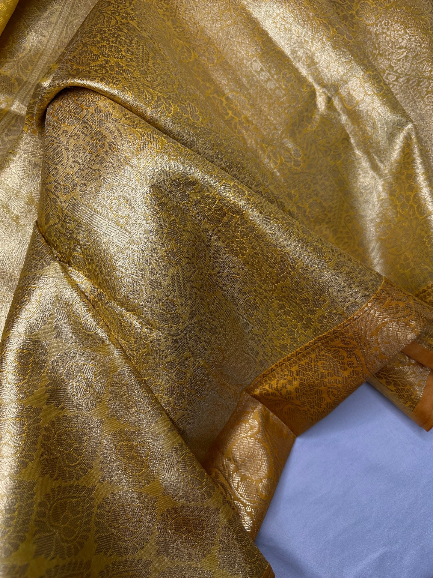 Kanchi Brocade Soft Silk Self Gold Saree