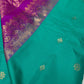Small Border Semi Gadwal Silk Green Magenta Saree