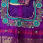 Small Border Semi Gadwal Silk Green Magenta Saree